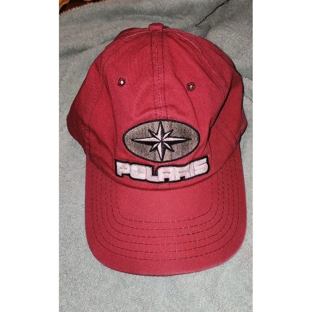 Polaris Racing Hat Cap Adjus Mens L XL Red Snowmobile Motorsports Atv
